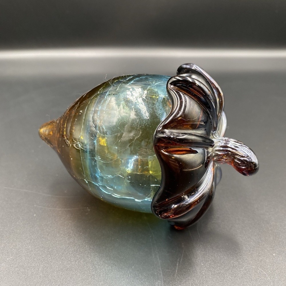Pier1 Imports Art Glass‎ Collection Acorn Plum/Amber/Blue 5 Inch